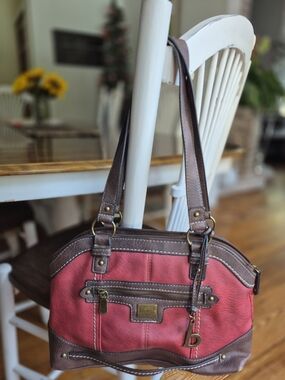 boc Red and Brown Leather Shoulder Satchel